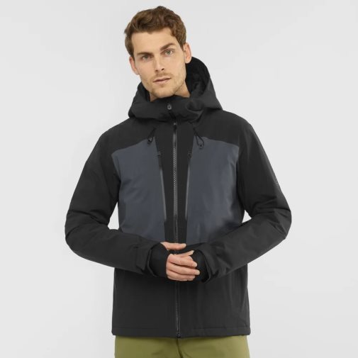 Black Salomon Highland Men's Insulated Jackets | IE LA1439